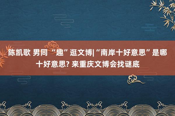陈凯歌 男同 “趣”逛文博|“南岸十好意思”是哪十好意思? 来重庆文博会找谜底