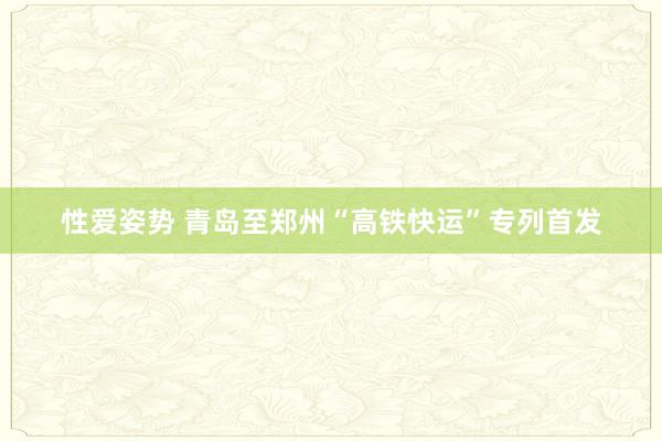 性爱姿势 青岛至郑州“高铁快运”专列首发