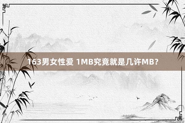 163男女性爱 1MB究竟就是几许MB？