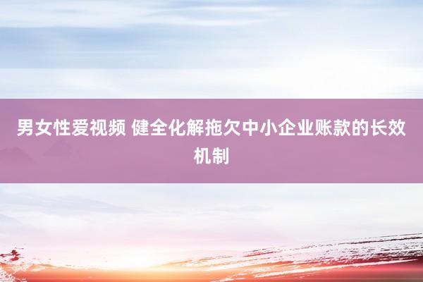 男女性爱视频 健全化解拖欠中小企业账款的长效机制
