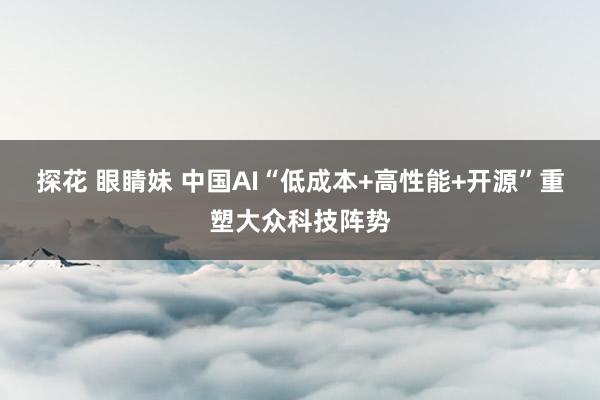 探花 眼睛妹 中国AI“低成本+高性能+开源”重塑大众科技阵势