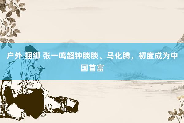 户外 捆绑 张一鸣超钟睒睒、马化腾，初度成为中国首富
