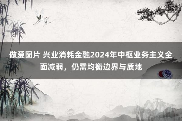 做爱图片 兴业消耗金融2024年中枢业务主义全面减弱，仍需均衡边界与质地