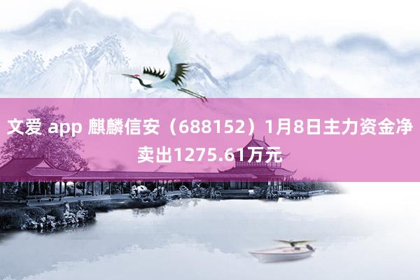 文爱 app 麒麟信安（688152）1月8日主力资金净卖出1275.61万元