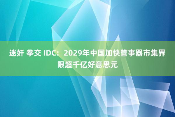迷奸 拳交 IDC：2029年中国加快管事器市集界限超千亿好意思元