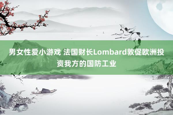 男女性爱小游戏 法国财长Lombard敦促欧洲投资我方的国防工业