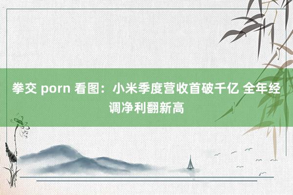 拳交 porn 看图：小米季度营收首破千亿 全年经调净利翻新高