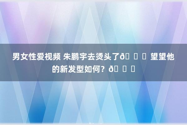 男女性爱视频 朱鹏宇去烫头了💇望望他的新发型如何？👀
